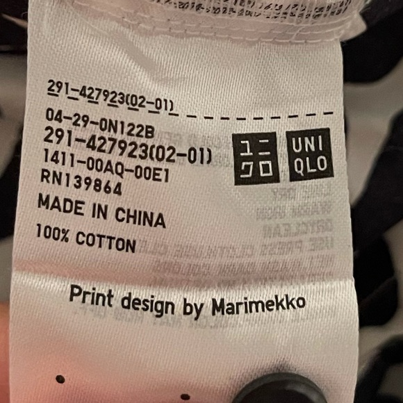 🔴SOLD🔴Marimekko x Uniqlo Black and White A Line Sleeveless Dress Size 12 - Picture 7 of 8